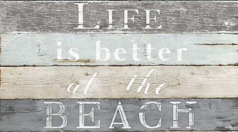 Life Better Beach Black Ornate Wood Framed Art Print with Double Matting by Donovan, Kelly