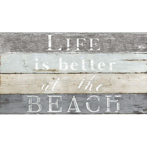 Life Better Beach Black Modern Wood Framed Art Print by Donovan, Kelly
