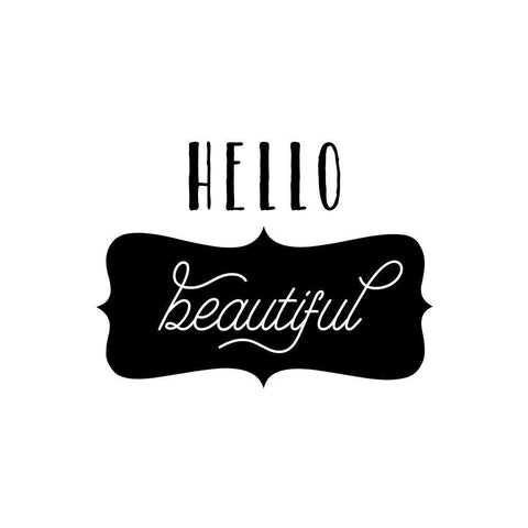 Hello Beautiful White Modern Wood Framed Art Print with Double Matting by Murray, Amanda