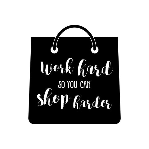 Shop Harder Black Modern Wood Framed Art Print by Murray, Amanda