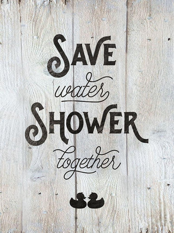 Save Water White Modern Wood Framed Art Print with Double Matting by Murray, Amanda