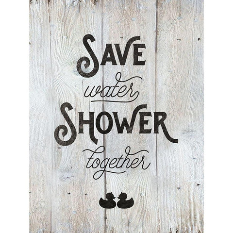 Save Water White Modern Wood Framed Art Print by Murray, Amanda