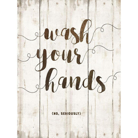 Wash Hands Black Modern Wood Framed Art Print by Murray, Amanda