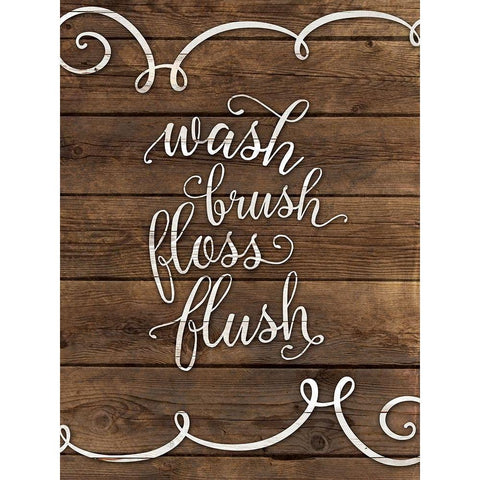 Wash, Brush, Floss, White Modern Wood Framed Art Print by Murray, Amanda