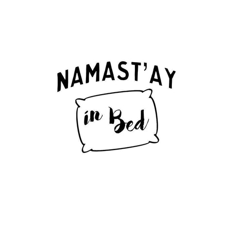 Namastay Bed Black Modern Wood Framed Art Print by CAD Designs