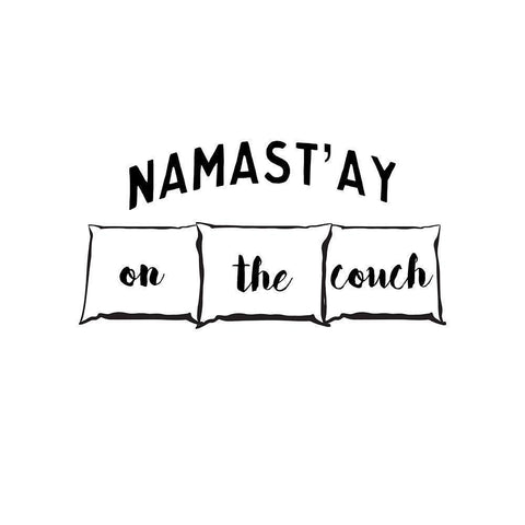 Namastay Couch Black Modern Wood Framed Art Print with Double Matting by CAD Designs