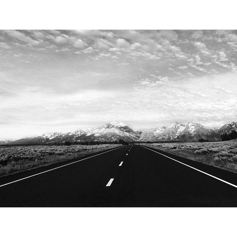 Grand Teton Empty Black Modern Wood Framed Art Print with Double Matting by Delimont, Danita