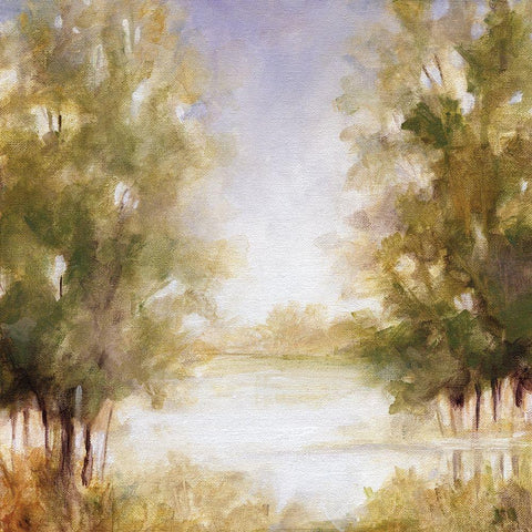 Gentle Groves II White Modern Wood Framed Art Print with Double Matting by Robinson, Carol