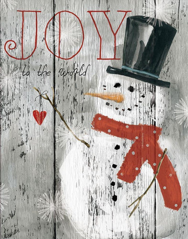 Joy To The World White Modern Wood Framed Art Print with Double Matting by Robinson, Carol