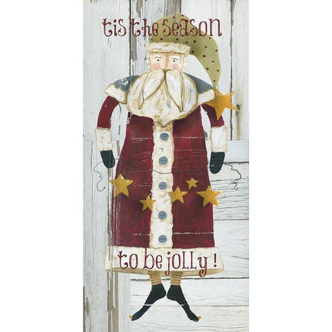 Jolly Santa White Modern Wood Framed Art Print by Robinson, Carol