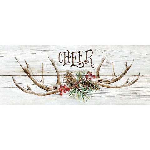 Rustic Cheer White Modern Wood Framed Art Print by Robinson, Carol