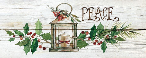 Rustic Peace White Modern Wood Framed Art Print with Double Matting by Robinson, Carol