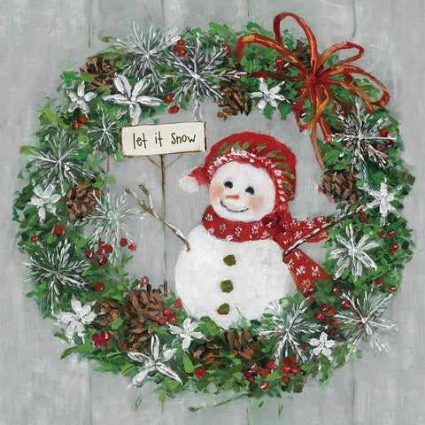 Mrs. Snowman Black Modern Wood Framed Art Print by Swatland, Sally