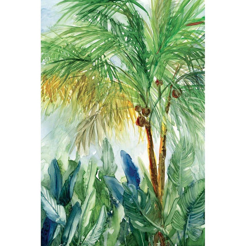 Vintage Palm I Black Modern Wood Framed Art Print with Double Matting by Robinson, Carol