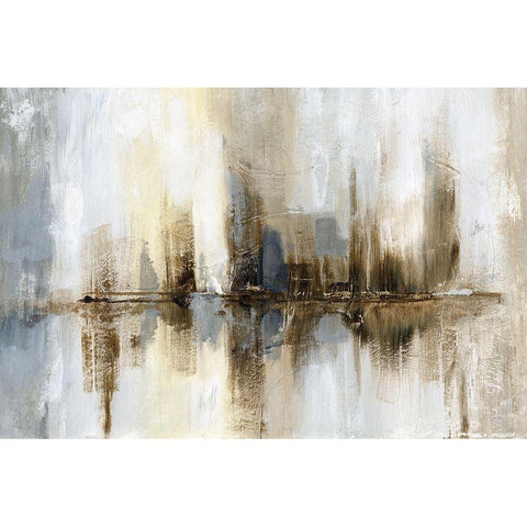 Harbor Lights White Modern Wood Framed Art Print by Nan