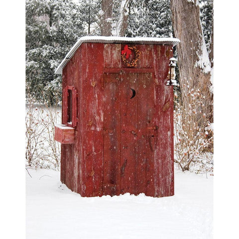 Holiday Outhouse Black Modern Wood Framed Art Print by Day, Richard and Susan