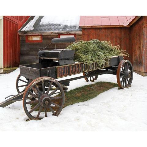Country Store Wagon Black Modern Wood Framed Art Print by Day, Richard and Susan