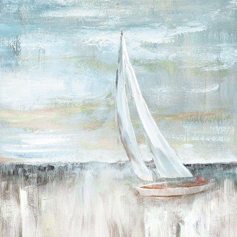 Soft Sail II White Modern Wood Framed Art Print by Nan