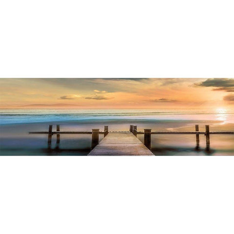 Malibu White Modern Wood Framed Art Print by Calascibetta, Mike
