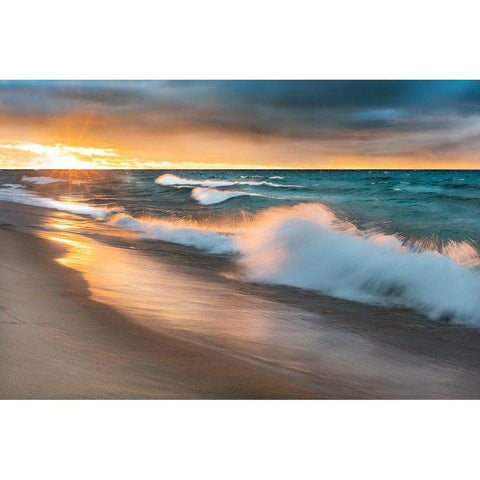Miners Beach Light Black Modern Wood Framed Art Print by Delimont, Danita