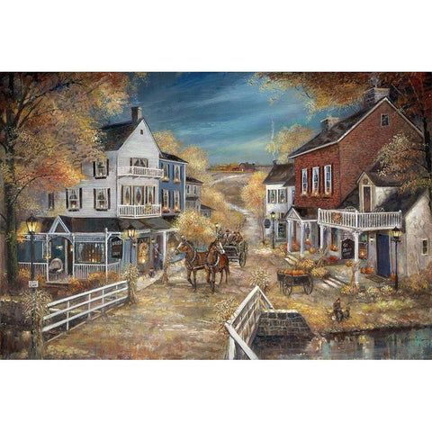 Harvest Village Gold Ornate Wood Framed Art Print with Double Matting by Manning, Ruane