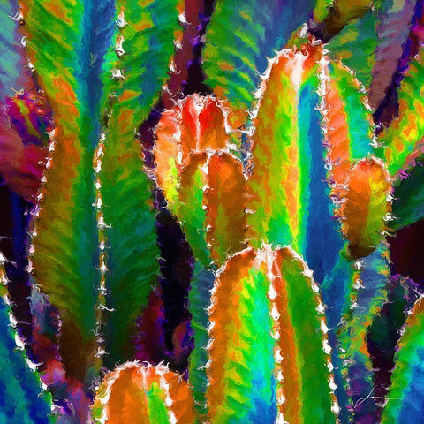 Neon Desert I Black Modern Wood Framed Art Print by Burghardt, James