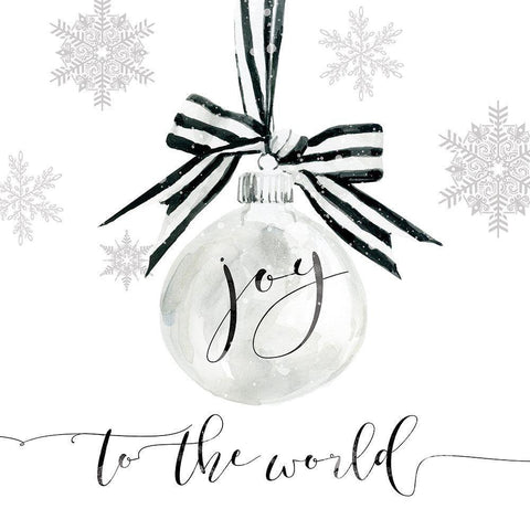 Joy Ornament White Modern Wood Framed Art Print with Double Matting by Robinson, Carol