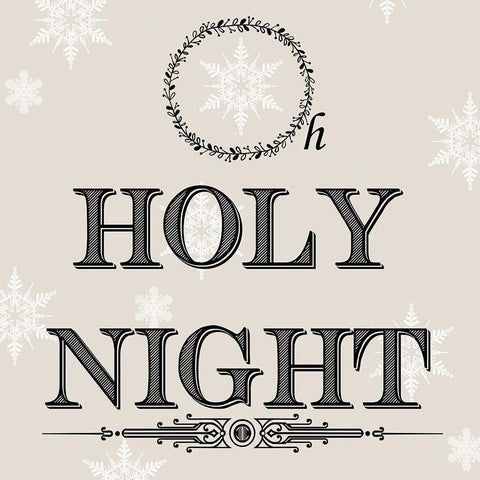 Oh Holy Night Black Modern Wood Framed Art Print with Double Matting by Robinson, Carol