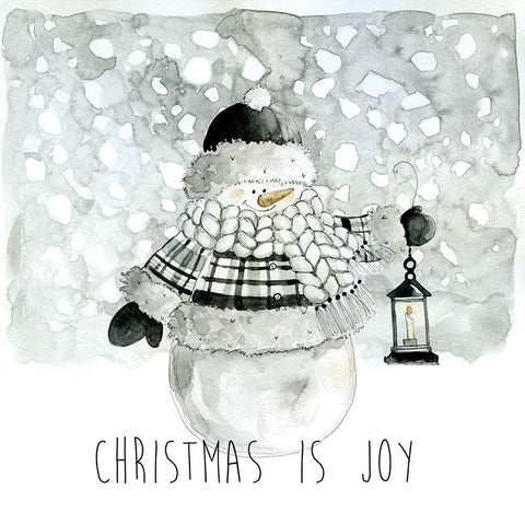 Christmas is Joy White Modern Wood Framed Art Print by Robinson, Carol