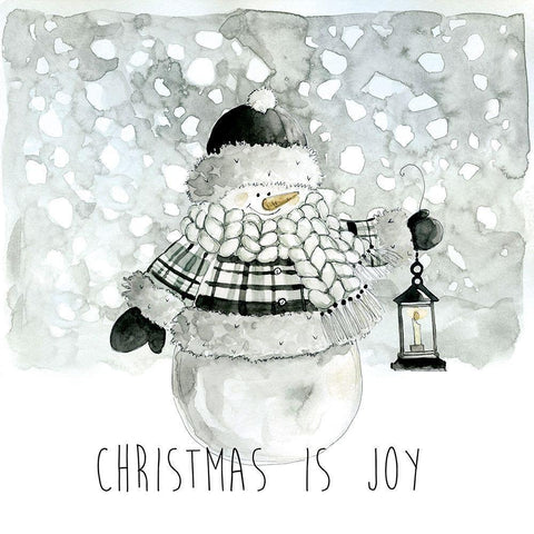 Christmas is Joy White Modern Wood Framed Art Print with Double Matting by Robinson, Carol