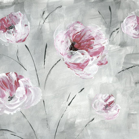 Blush Bloom II Black Modern Wood Framed Art Print with Double Matting by Craven, Katrina
