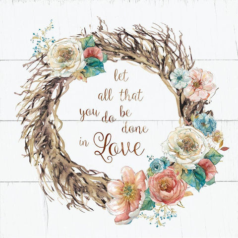 Done In Love White Modern Wood Framed Art Print with Double Matting by Robinson, Carol