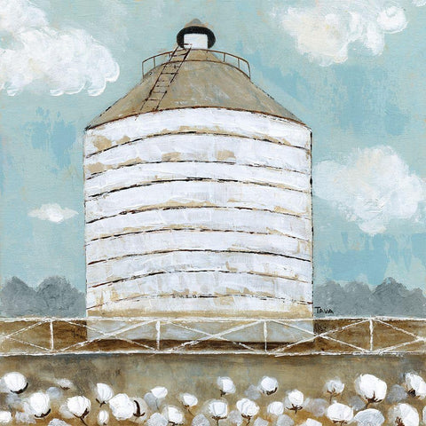 Mill Creek Farm Silo Black Ornate Wood Framed Art Print with Double Matting by Tava Studios