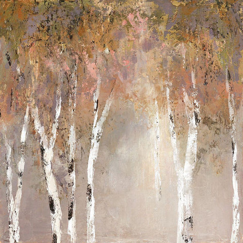 Sunlit Birch II Gold Ornate Wood Framed Art Print with Double Matting by Robinson, Carol