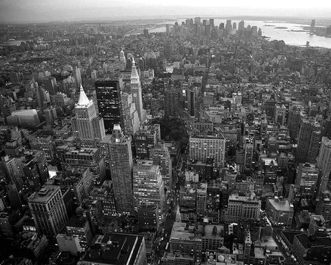 Empire State White Modern Wood Framed Art Print with Double Matting by Delimont, Danita