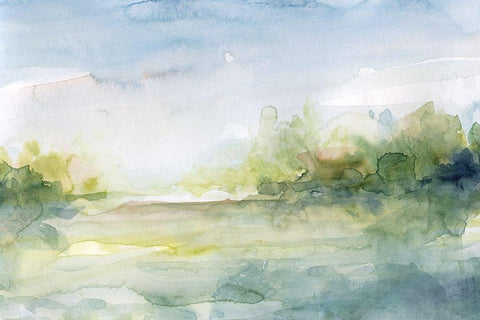 Clear Day White Modern Wood Framed Art Print with Double Matting by Robinson, Carol