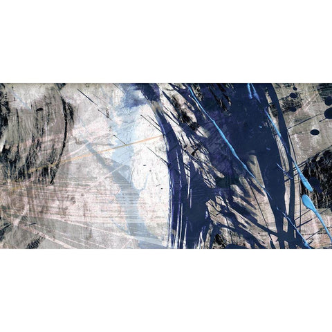 Blue Noise II White Modern Wood Framed Art Print by Butler, John