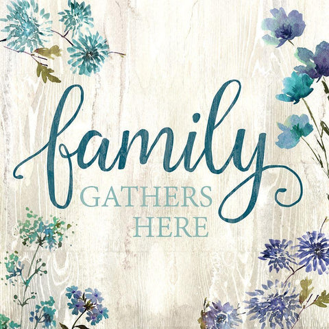 Family Gathers Black Modern Wood Framed Art Print with Double Matting by Knutsen, Conrad