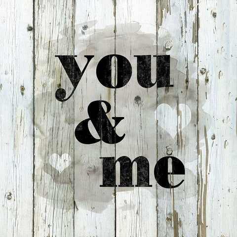 Wood Stencil You and Me Gold Ornate Wood Framed Art Print with Double Matting by Robinson, Carol