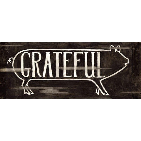 Grateful Pig Black Modern Wood Framed Art Print with Double Matting by Halm, Carol