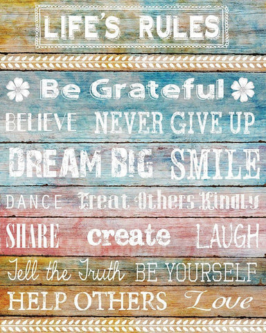 Life Rules Black Ornate Wood Framed Art Print with Double Matting by Knutsen, Conrad