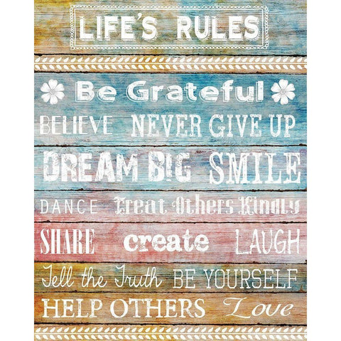 Life Rules Black Modern Wood Framed Art Print by Knutsen, Conrad