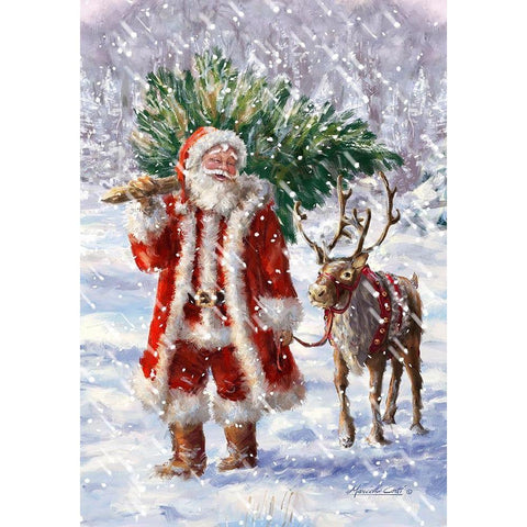 North Pole Tree Black Modern Wood Framed Art Print with Double Matting by Corti, Marcello