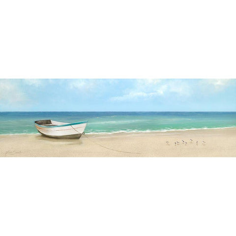 Between The Tides Black Modern Wood Framed Art Print with Double Matting by Seslar, Lin