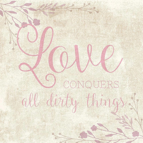 Love Conquers White Modern Wood Framed Art Print with Double Matting by Murray, Amanda