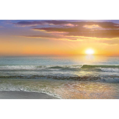 Dawn Rays White Modern Wood Framed Art Print by Calascibetta, Mike