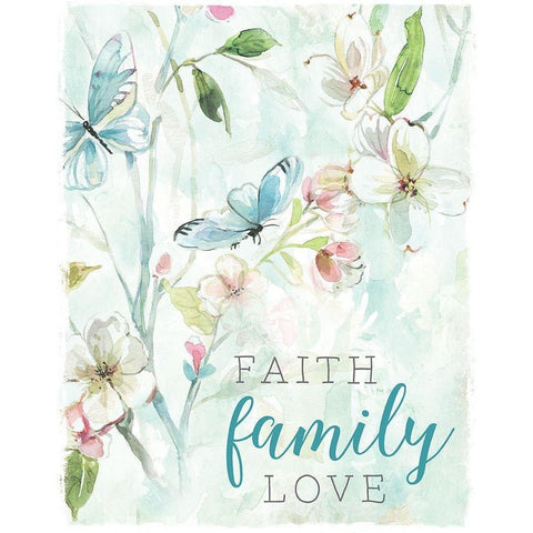 Faith Family Black Modern Wood Framed Art Print with Double Matting by Robinson, Carol