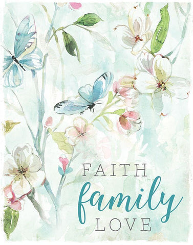 Faith Family White Modern Wood Framed Art Print with Double Matting by Robinson, Carol