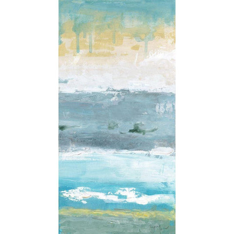 Beach Walk II White Modern Wood Framed Art Print by Tava Studios