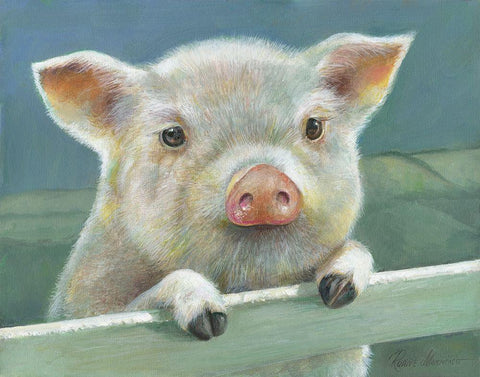 Herbie Black Ornate Wood Framed Art Print with Double Matting by Manning, Ruane